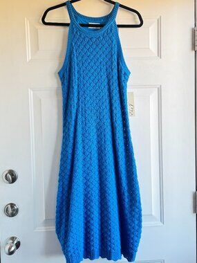 NWT Eliza J Blue Crochet Mini Dress